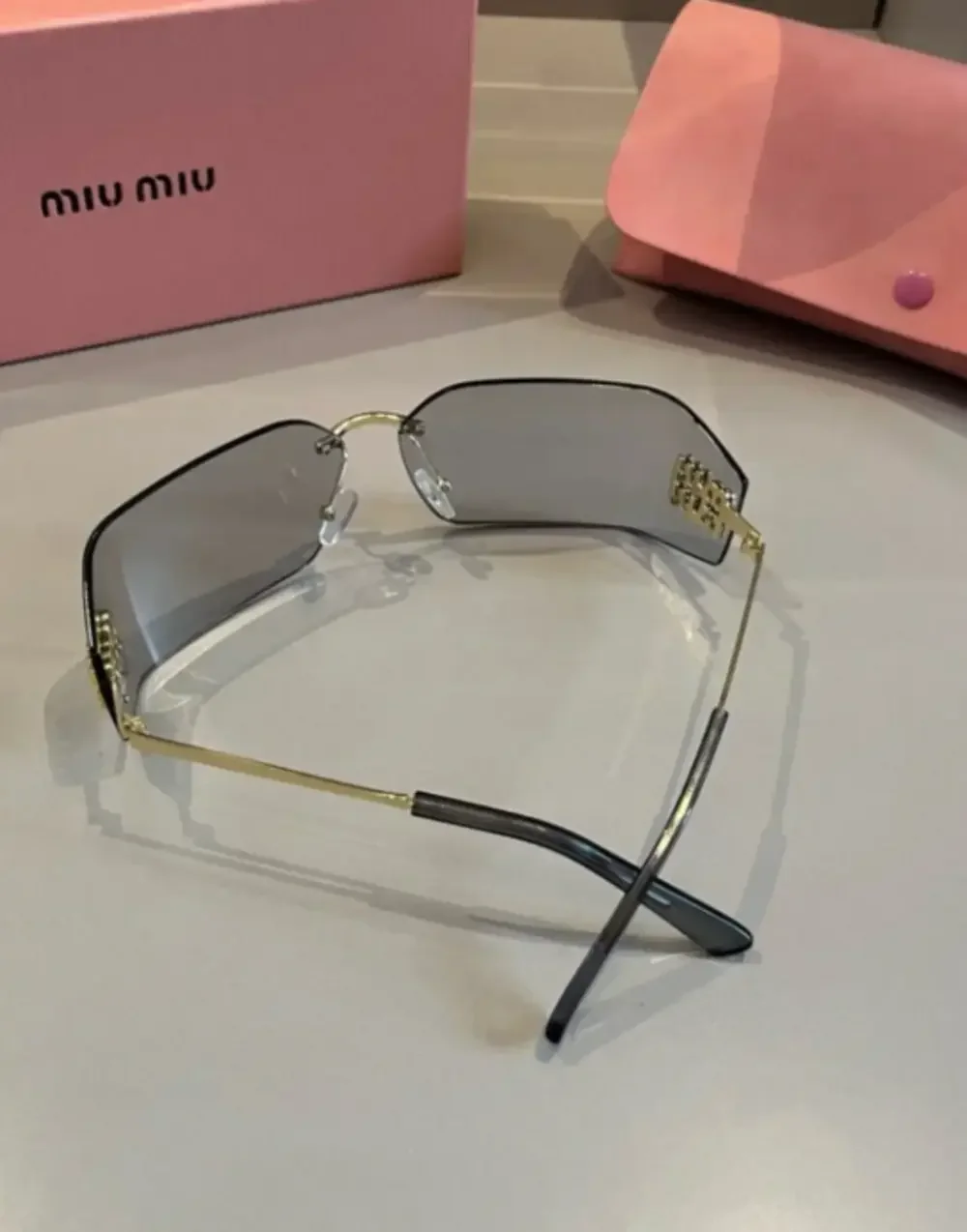 🤍Miu Miu🤍 Rimless Gray-Lens Sunglasses